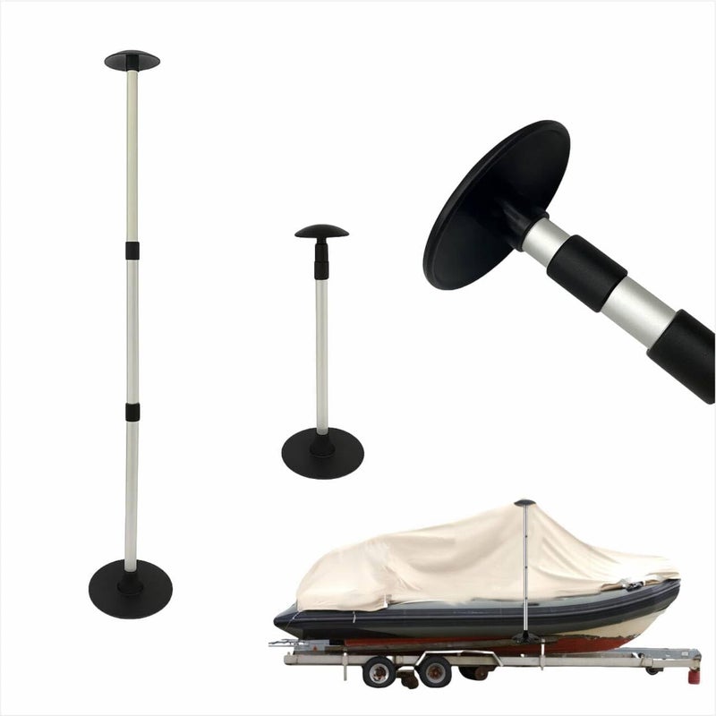 FCOUIID Boat Cover Support Pole System - Telescoping Aluminum Pole Accessories with 3-Stage Adjustable Height of 23"~57" for Pontoon bass Fishing Barge Bimini Tops, Set of 1 - Image 1